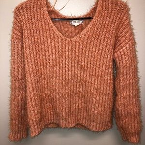 Cozy v- neck pink sweater